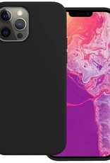 BASEY. Hoes Geschikt voor iPhone 14 Pro Hoesje Siliconen Back Cover Case - Hoesje Geschikt voor iPhone 14 Pro Hoes Cover Hoesje - Zwart