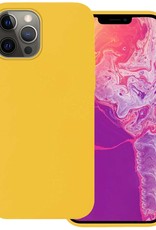 BASEY. Hoes Geschikt voor iPhone 14 Pro Max Hoesje Siliconen Back Cover Case - Hoesje Geschikt voor iPhone 14 Pro Max Hoes Cover Hoesje - Geel
