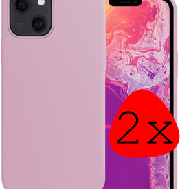 BASEY. iPhone 14 Hoesje Siliconen - Lila - 2 PACK