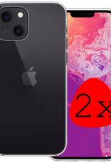 Hoes Geschikt voor iPhone 14 Hoesje Siliconen Back Cover Case - Hoesje Geschikt voor iPhone 14 Hoes Cover Hoesje - Transparant - 2 Stuks