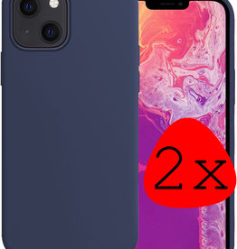 BASEY. iPhone 14 Plus Hoesje Siliconen - Donkerblauw - 2 PACK