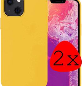 BASEY. BASEY. iPhone 14 Plus Hoesje Siliconen - Geel - 2 PACK