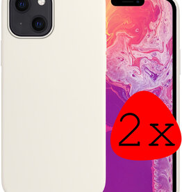 BASEY. iPhone 14 Plus Hoesje Siliconen - Wit - 2 PACK