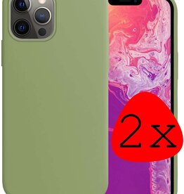 BASEY. iPhone 14 Pro Hoesje Siliconen - Groen - 2 PACK