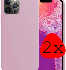 BASEY. iPhone 14 Pro Hoesje Siliconen - Lila - 2 PACK