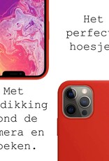 BASEY. Hoes Geschikt voor iPhone 14 Pro Hoesje Siliconen Back Cover Case - Hoesje Geschikt voor iPhone 14 Pro Hoes Cover Hoesje - Rood - 2 Stuks