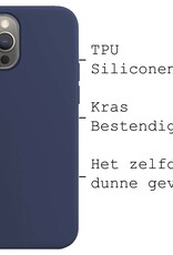 BASEY. Hoes Geschikt voor iPhone 14 Pro Max Hoesje Siliconen Back Cover Case - Hoesje Geschikt voor iPhone 14 Pro Max Hoes Cover Hoesje - Donkerblauw - 2 Stuks