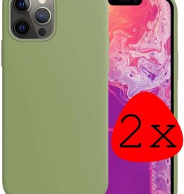 BASEY. iPhone 14 Pro Max Hoesje Siliconen - Groen - 2 PACK