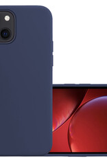 NoXx Hoes Geschikt voor iPhone 14 Hoesje Cover Siliconen Back Case Hoes - Donkerblauw