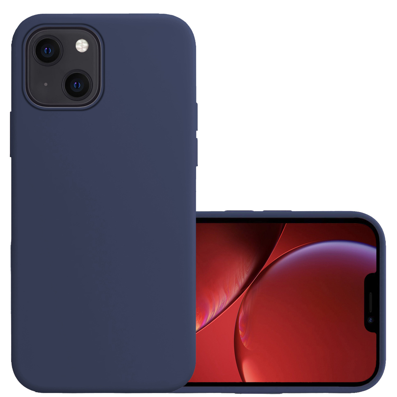 NoXx Hoes Geschikt voor iPhone 14 Hoesje Cover Siliconen Back Case Hoes - Donkerblauw