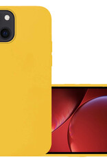 NoXx Hoes Geschikt voor iPhone 14 Hoesje Cover Siliconen Back Case Hoes - Geel