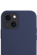 NoXx Hoes Geschikt voor iPhone 14 Plus Hoesje Cover Siliconen Back Case Hoes - Donkerblauw