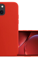 NoXx Hoes Geschikt voor iPhone 14 Plus Hoesje Cover Siliconen Back Case Hoes - Rood