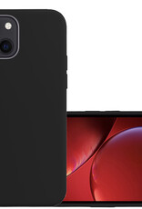 Hoes Geschikt voor iPhone 14 Plus Hoesje Cover Siliconen Back Case Hoes - Zwart