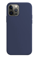 Hoes Geschikt voor iPhone 14 Pro Hoesje Cover Siliconen Back Case Hoes - Donkerblauw