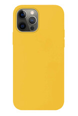 Hoes Geschikt voor iPhone 14 Pro Hoesje Cover Siliconen Back Case Hoes - Geel
