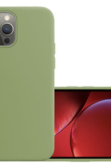 NoXx Hoes Geschikt voor iPhone 14 Pro Hoesje Cover Siliconen Back Case Hoes - Groen