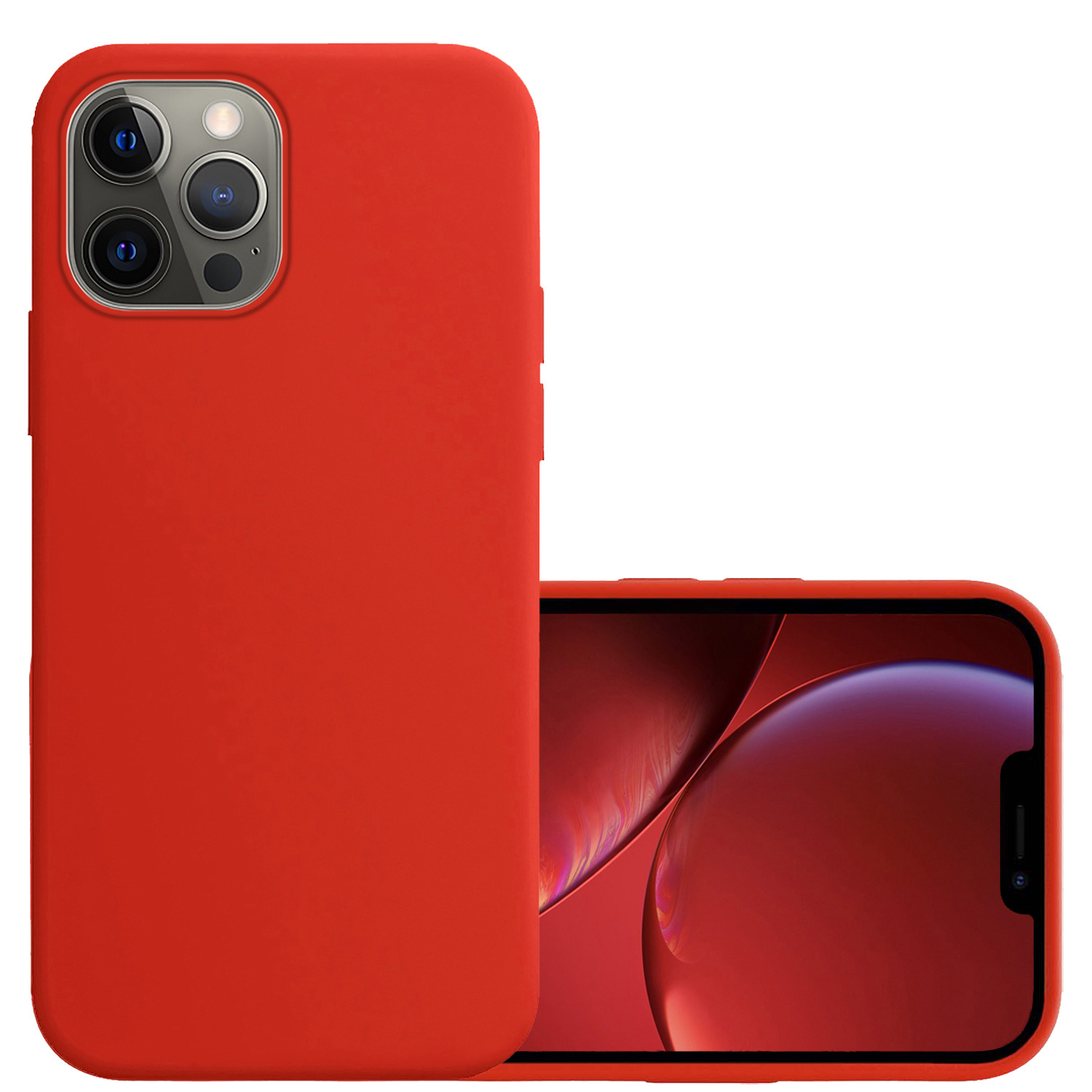 NoXx Hoes Geschikt voor iPhone 14 Pro Hoesje Cover Siliconen Back Case Hoes - Rood