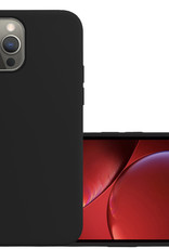 NoXx Hoes Geschikt voor iPhone 14 Pro Hoesje Cover Siliconen Back Case Hoes - Zwart