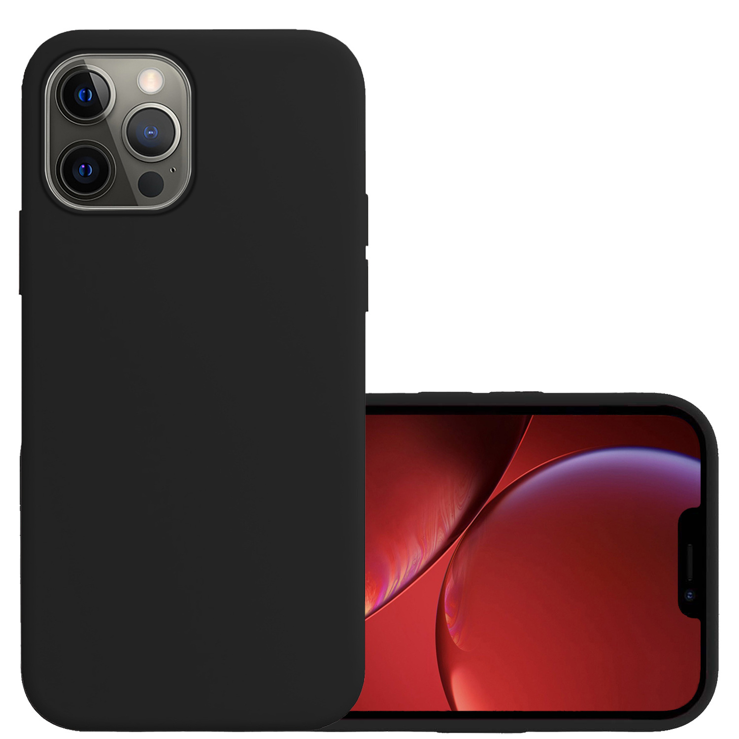 Hoes Geschikt voor iPhone 14 Pro Hoesje Cover Siliconen Back Case Hoes - Zwart