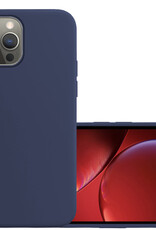 NoXx Hoes Geschikt voor iPhone 14 Pro Max Hoesje Cover Siliconen Back Case Hoes - Donkerblauw