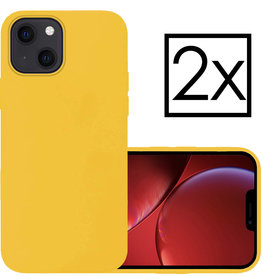 NoXx iPhone 14 Hoesje Siliconen - Geel - 2 PACK
