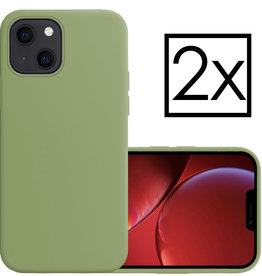 NoXx iPhone 14 Hoesje Siliconen - Groen - 2 PACK
