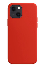 Hoes Geschikt voor iPhone 14 Hoesje Cover Siliconen Back Case Hoes - Rood - 2x