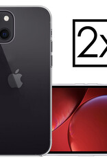 NoXx Hoes Geschikt voor iPhone 14 Hoesje Cover Siliconen Back Case Hoes - Transparant - 2x