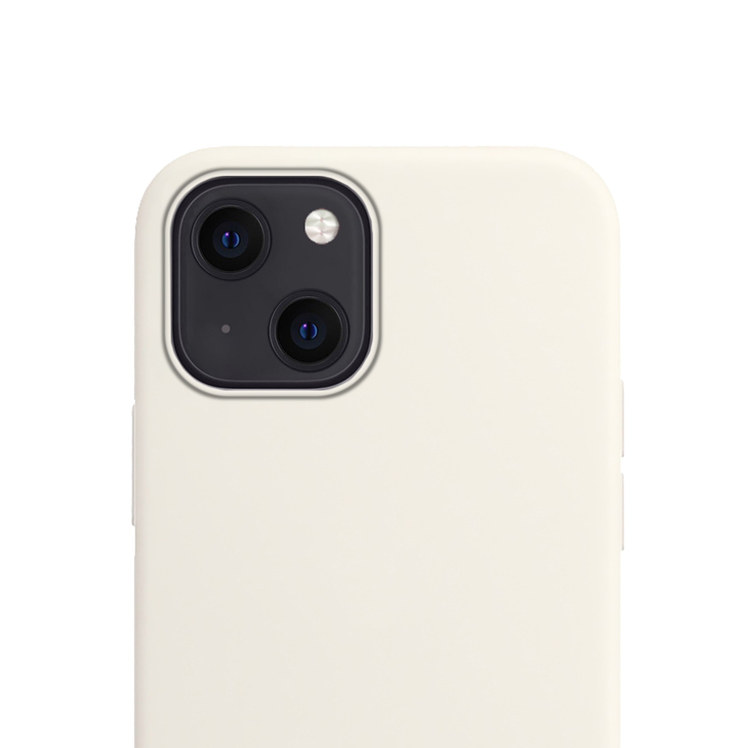 Hoes Geschikt voor iPhone 14 Hoesje Cover Siliconen Back Case Hoes - Wit - 2x
