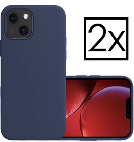 NoXx NoXx iPhone 14 Plus Hoesje Siliconen - Donkerblauw - 2 PACK