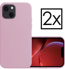 NoXx iPhone 14 Plus Hoesje Siliconen - Lila - 2 PACK