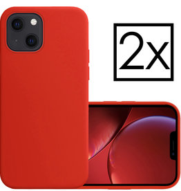 NoXx iPhone 14 Plus Hoesje Siliconen - Rood - 2 PACK