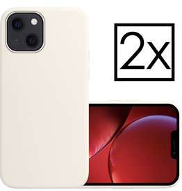 NoXx iPhone 14 Plus Hoesje Siliconen - Wit - 2 PACK