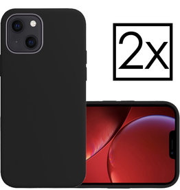 NoXx iPhone 14 Plus Hoesje Siliconen - Zwart - 2 PACK