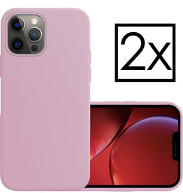 NoXx iPhone 14 Pro Hoesje Siliconen - Lila - 2 PACK