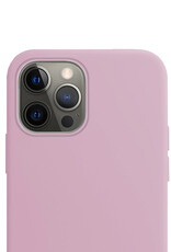 Hoes Geschikt voor iPhone 14 Pro Hoesje Cover Siliconen Back Case Hoes - Lila - 2x