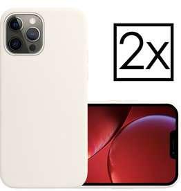 NoXx iPhone 14 Pro Hoesje Siliconen - Wit - 2 PACK