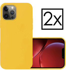 NoXx iPhone 14 Pro Max Hoesje Siliconen - Geel - 2 PACK