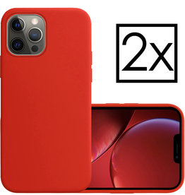 NoXx NoXx iPhone 14 Pro Max Hoesje Siliconen - Rood - 2 PACK