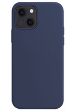 Nomfy Hoesje Geschikt voor iPhone 14 Hoesje Siliconen Cover Case - Hoes Geschikt voor iPhone 14 Hoes Back Case - Donkerblauw