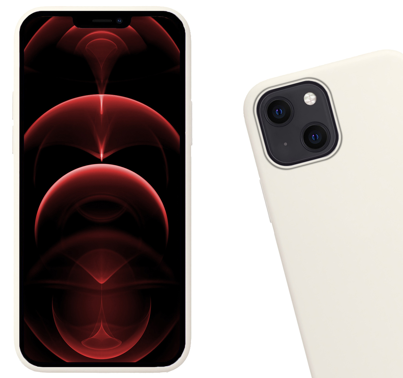 Hoesje Geschikt voor iPhone 14 Hoesje Siliconen Cover Case - Hoes Geschikt voor iPhone 14 Hoes Back Case - Wit