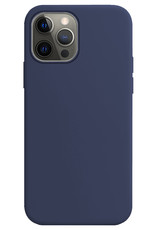 Hoesje Geschikt voor iPhone 14 Pro Hoesje Siliconen Cover Case - Hoes Geschikt voor iPhone 14 Pro Hoes Back Case - Donkerblauw