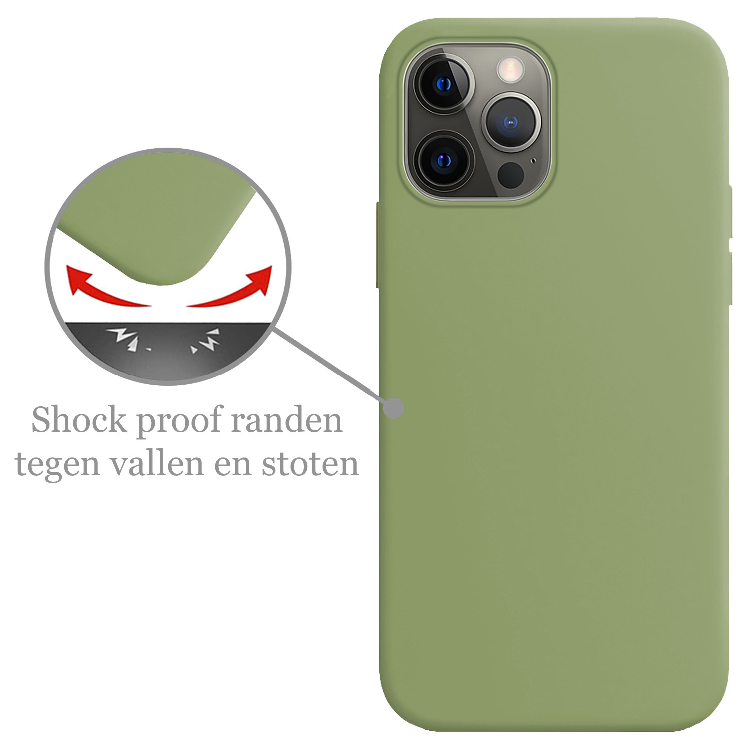 Nomfy Hoesje Geschikt voor iPhone 14 Pro Hoesje Siliconen Cover Case - Hoes Geschikt voor iPhone 14 Pro Hoes Back Case - Groen