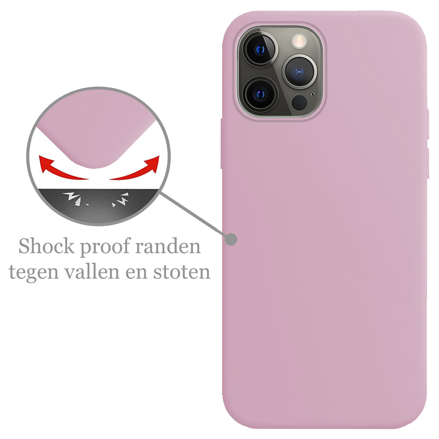 Hoesje Geschikt voor iPhone 14 Pro Hoesje Siliconen Cover Case - Hoes Geschikt voor iPhone 14 Pro Hoes Back Case - Lila