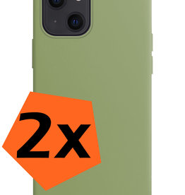 Nomfy iPhone 14 Hoesje Siliconen - Groen - 2 PACK