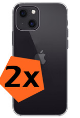 Hoes voor iPhone 14 Hoesje Siliconen Case Back Cover - Hoes voor iPhone 14 Hoes Cover Silicone - Transparant - 2X