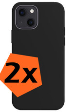 Nomfy Hoesje Geschikt voor iPhone 14 Hoesje Siliconen Cover Case - Hoes Geschikt voor iPhone 14 Hoes Back Case - 2-PACK - Zwart