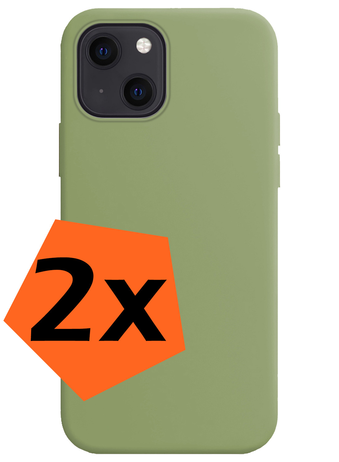 Nomfy Hoesje Geschikt voor iPhone 14 Plus Hoesje Siliconen Cover Case - Hoes Geschikt voor iPhone 14 Plus Hoes Back Case - 2-PACK - Groen