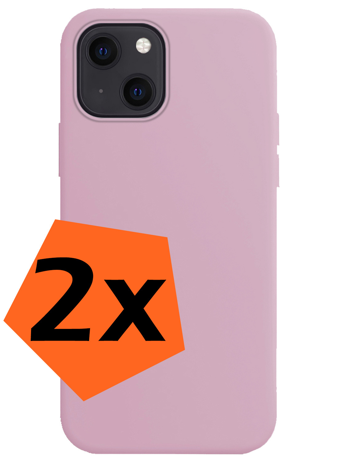 Nomfy Hoesje Geschikt voor iPhone 14 Plus Hoesje Siliconen Cover Case - Hoes Geschikt voor iPhone 14 Plus Hoes Back Case - 2-PACK - Lila